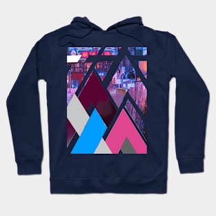 cyber punk alley geometry Hoodie